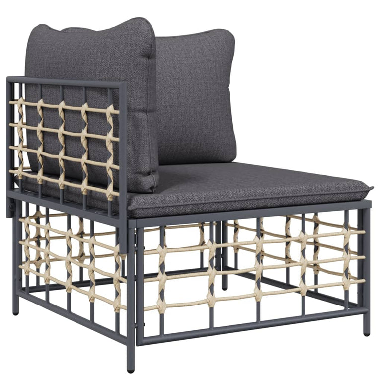 11-delige Loungeset met kussens poly rattan antracietkleurig MeubelReus