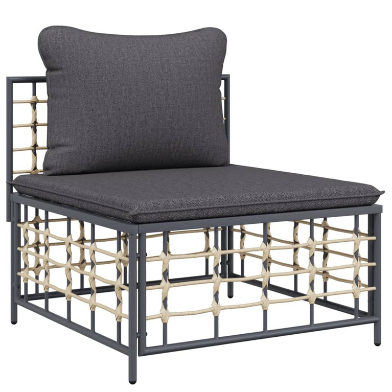 11-delige Loungeset met kussens poly rattan antracietkleurig MeubelReus