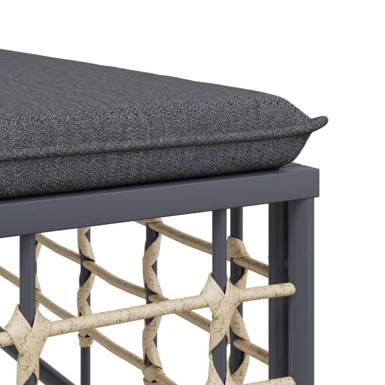 11-delige Loungeset met kussens poly rattan antracietkleurig MeubelReus