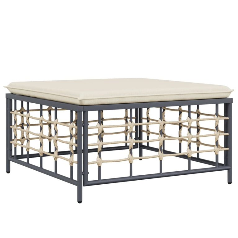 10-delige Loungeset met kussens poly rattan antracietkleurig MeubelReus