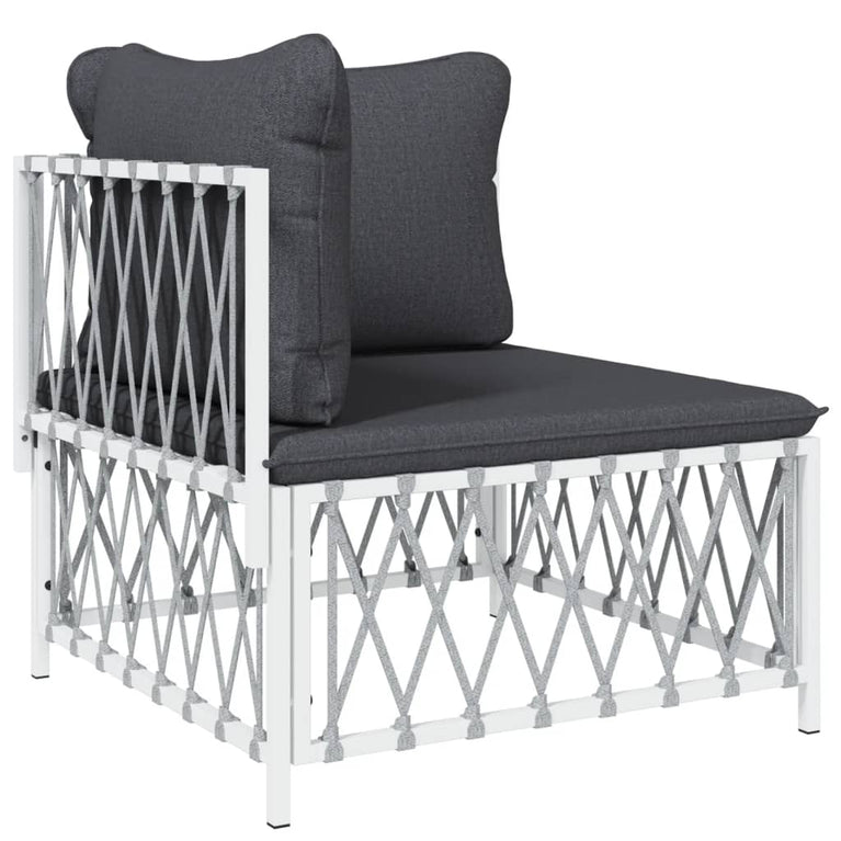 2-delige Loungeset met kussens staal wit MeubelReus