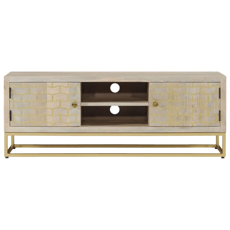 Tv-meubel 110x30x40 cm massief gebleekt mangohout MeubelReus