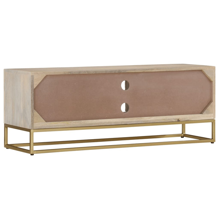 Tv-meubel 110x30x40 cm massief gebleekt mangohout MeubelReus