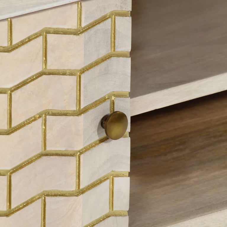 Tv-meubel 110x30x40 cm massief gebleekt mangohout MeubelReus