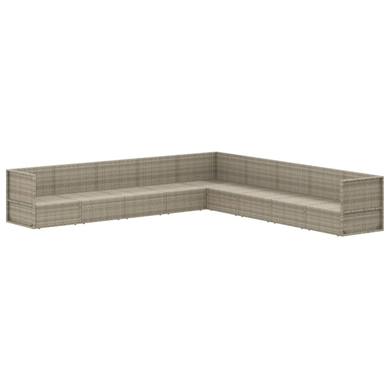 9-delige Loungeset met kussens poly rattan grijs MeubelReus