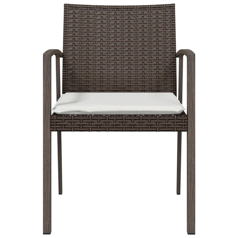 Tuinstoelen 4 st met kussens 56,5x57x83 cm poly rattan bruin MeubelReus