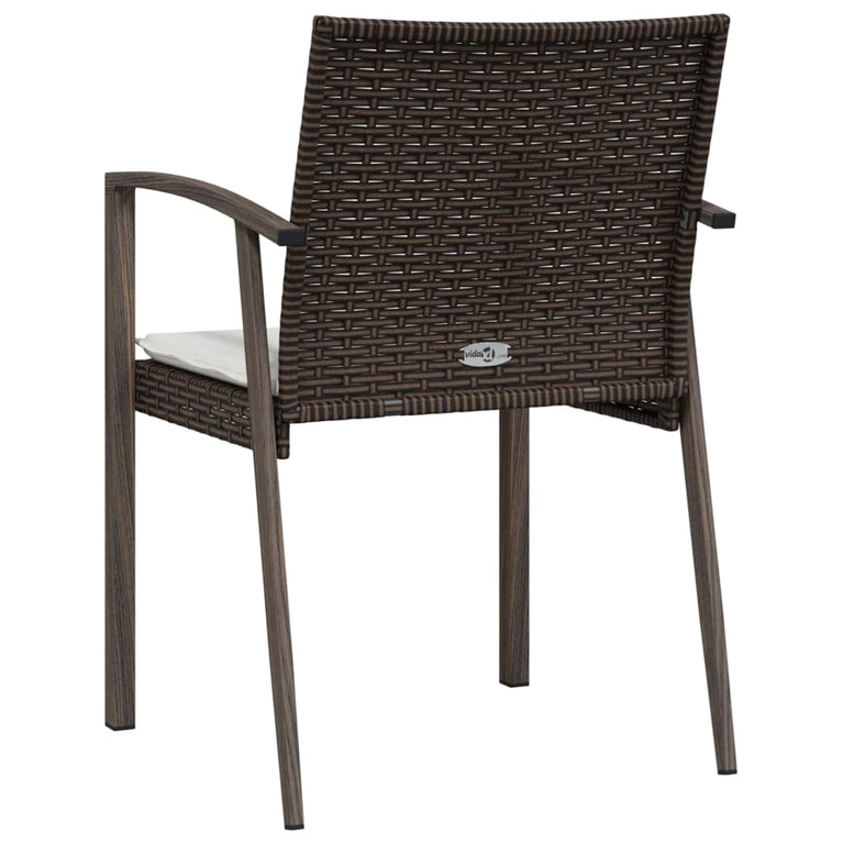 Tuinstoelen 4 st met kussens 56,5x57x83 cm poly rattan bruin MeubelReus