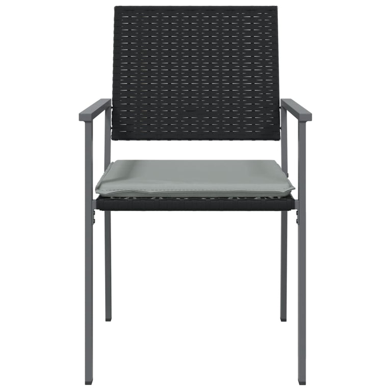 Tuinstoelen 6 st met kussens 54x62,5x89 cm poly rattan zwart MeubelReus