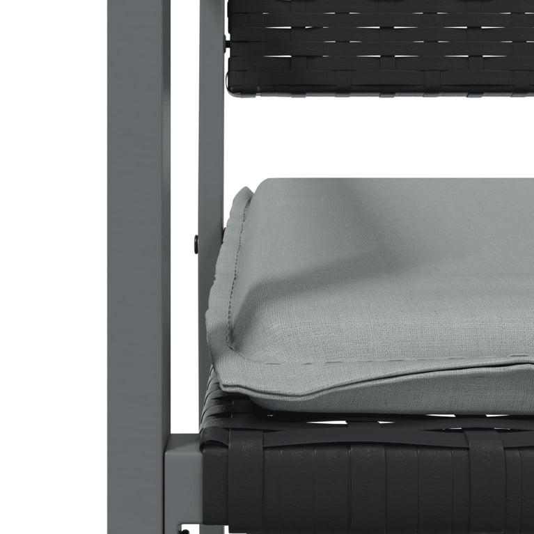 Tuinstoelen 6 st met kussens 54x62,5x89 cm poly rattan zwart MeubelReus