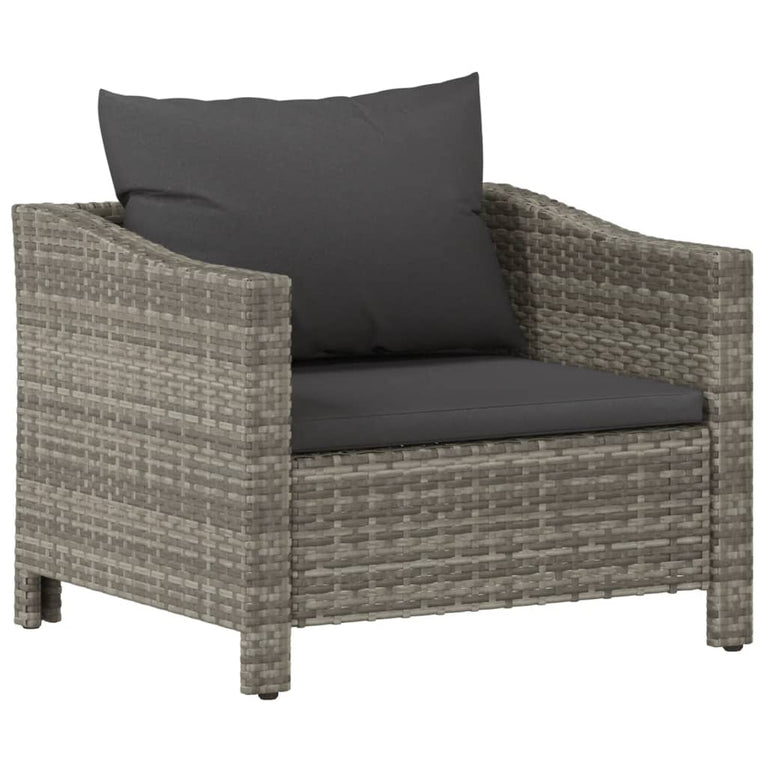 8-delige Loungeset met kussens poly rattan grijs MeubelReus