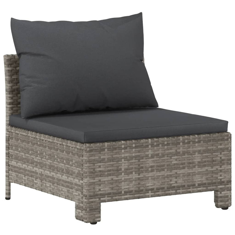 7-delige Loungeset met kussens poly rattan grijs MeubelReus
