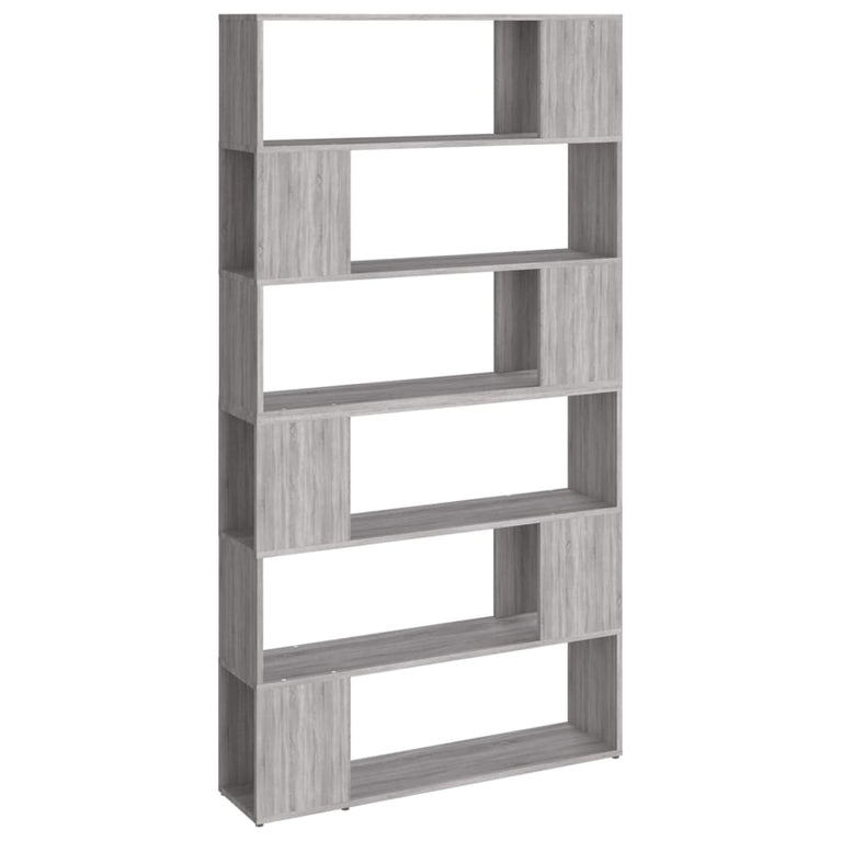 Boekenkast/kamerscherm 100x24x188 cm grijs sonoma eikenkleurig