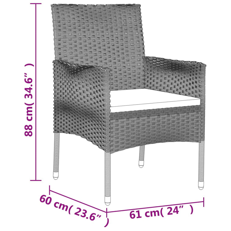 9-delige Tuinset poly rattan zwart MeubelReus