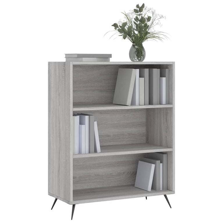 Boekenkast 69,5x32,5x90 cm bewerkt hout grijs sonoma eikenkleur MeubelReus