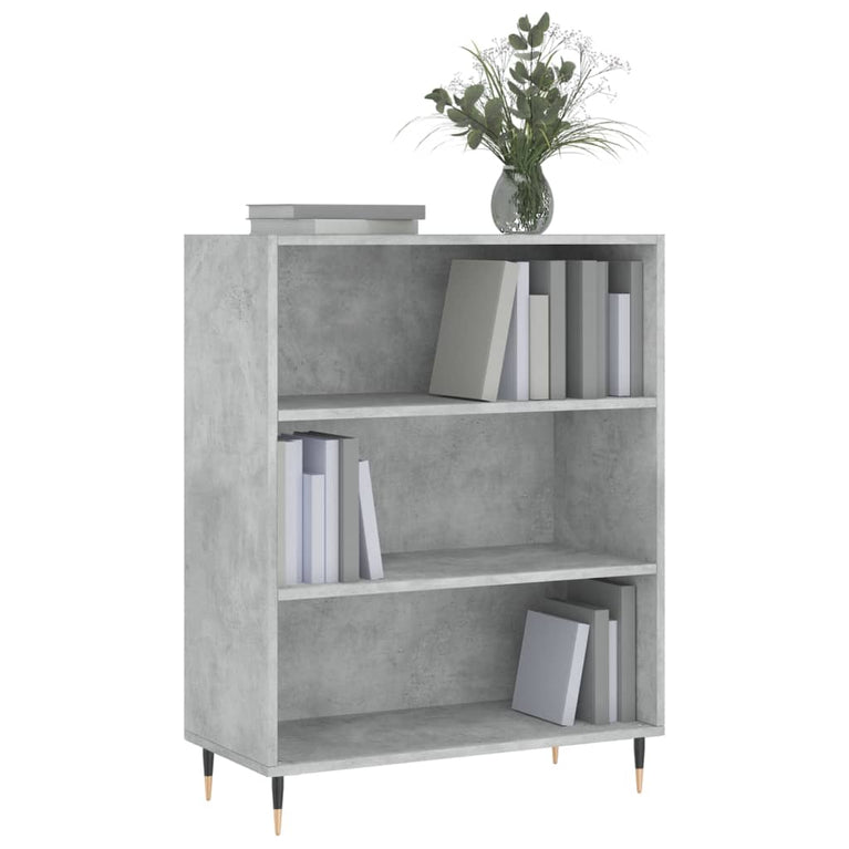 Boekenkast 69,5x32,5x90 cm bewerkt hout betongrijs MeubelReus
