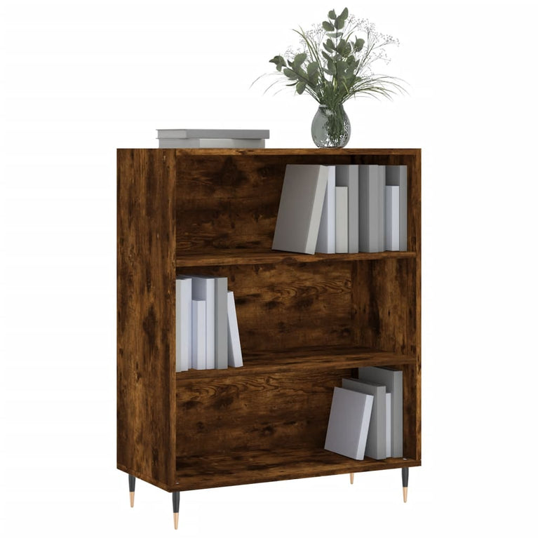 Boekenkast 69,5x32,5x90 cm bewerkt hout gerookt eikenkleurig MeubelReus