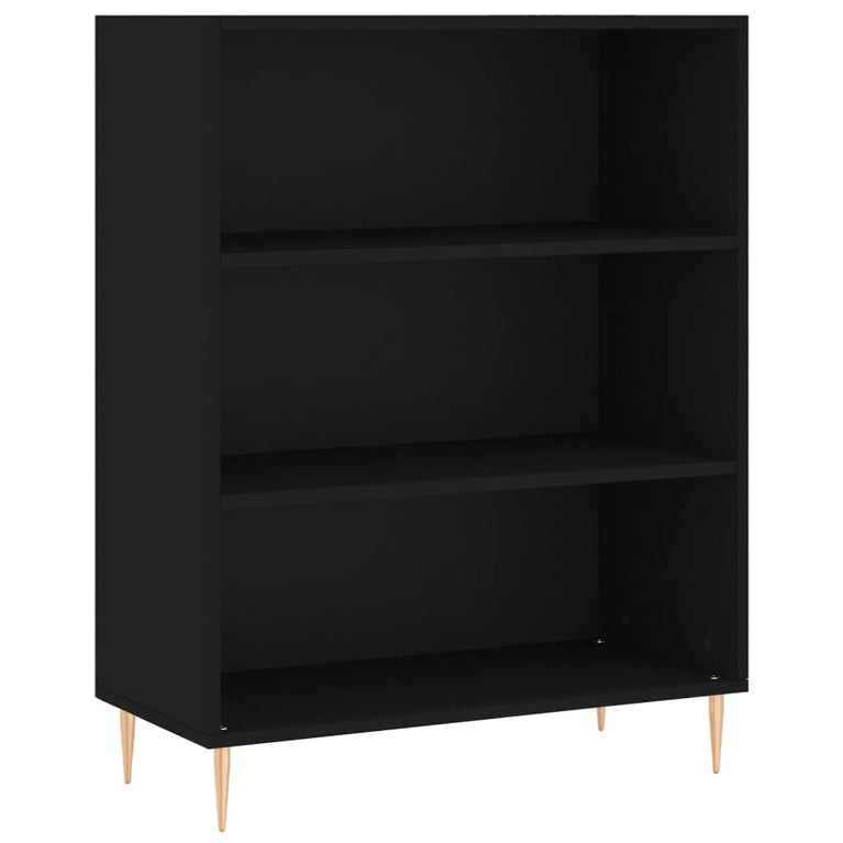 Boekenkast 69,5x32,5x90 cm bewerkt hout zwart MeubelReus