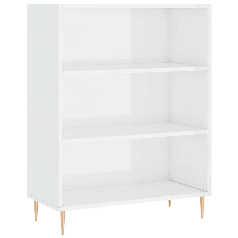 Boekenkast 69,5x32,5x90 cm bewerkt hout hoogglans wit MeubelReus