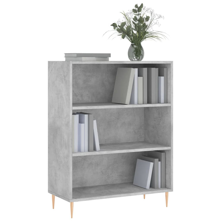 Boekenkast 69,5x32,5x90 cm bewerkt hout betongrijs MeubelReus