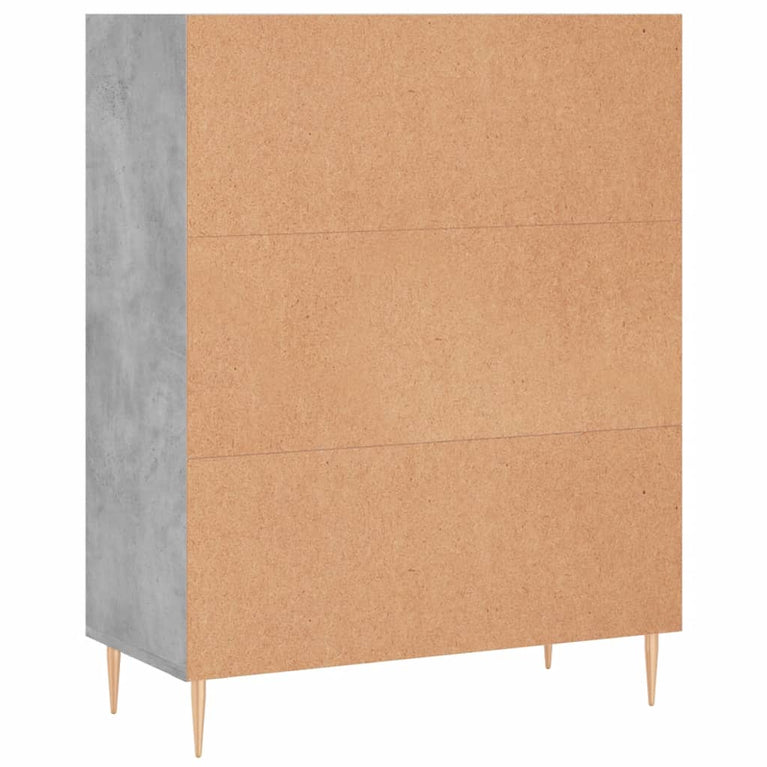 Boekenkast 69,5x32,5x90 cm bewerkt hout betongrijs MeubelReus