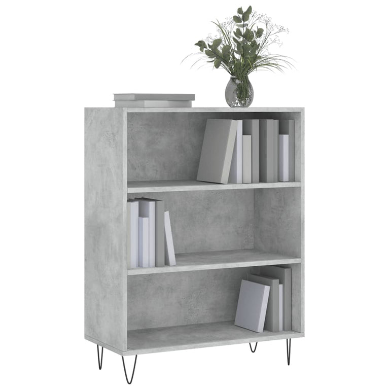 Boekenkast 69,5x32,5x90 cm bewerkt hout betongrijs MeubelReus