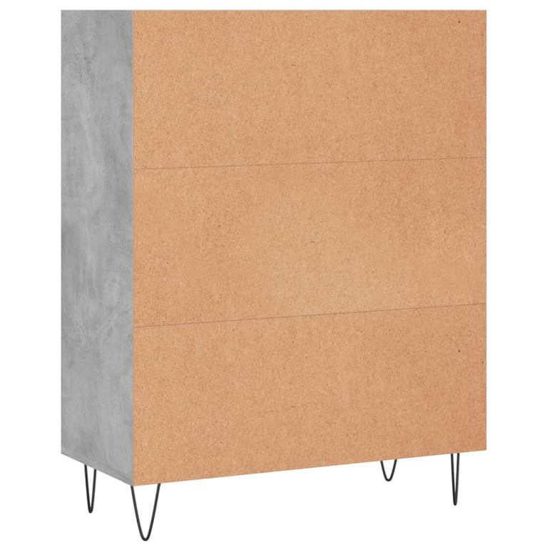 Boekenkast 69,5x32,5x90 cm bewerkt hout betongrijs MeubelReus