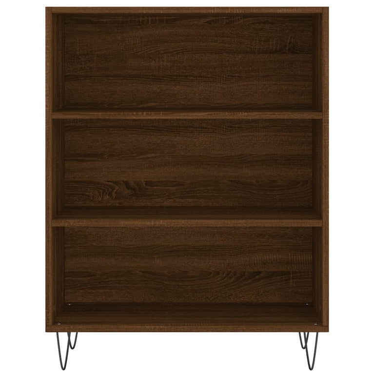 Boekenkast 69,5x32,5x90 cm bewerkt hout bruin eikenkleur MeubelReus