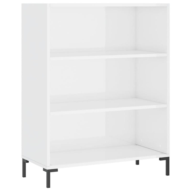 Boekenkast 69,5x32,5x90 cm bewerkt hout hoogglans wit MeubelReus