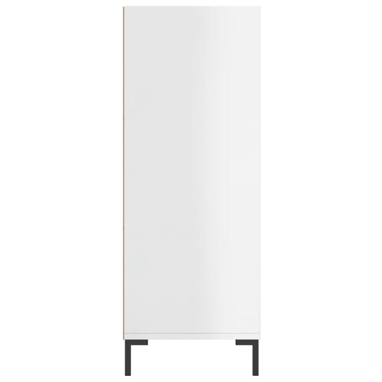 Boekenkast 69,5x32,5x90 cm bewerkt hout hoogglans wit MeubelReus