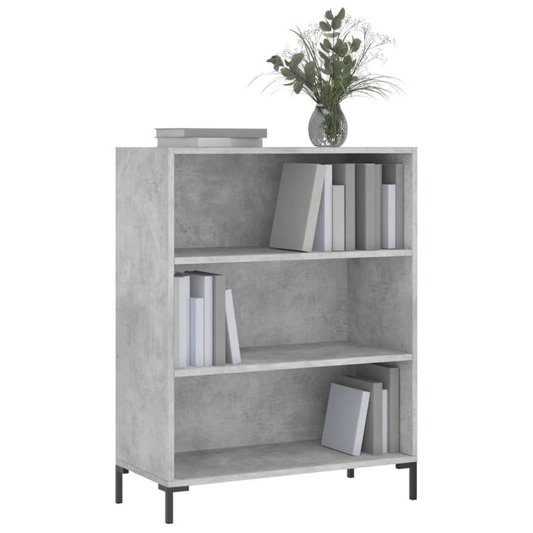 Boekenkast 69,5x32,5x90 cm bewerkt hout betongrijs MeubelReus