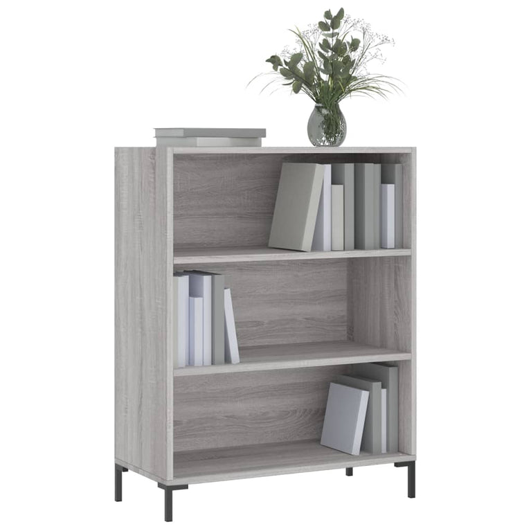 Boekenkast 69,5x32,5x90 cm bewerkt hout grijs sonoma eikenkleur MeubelReus