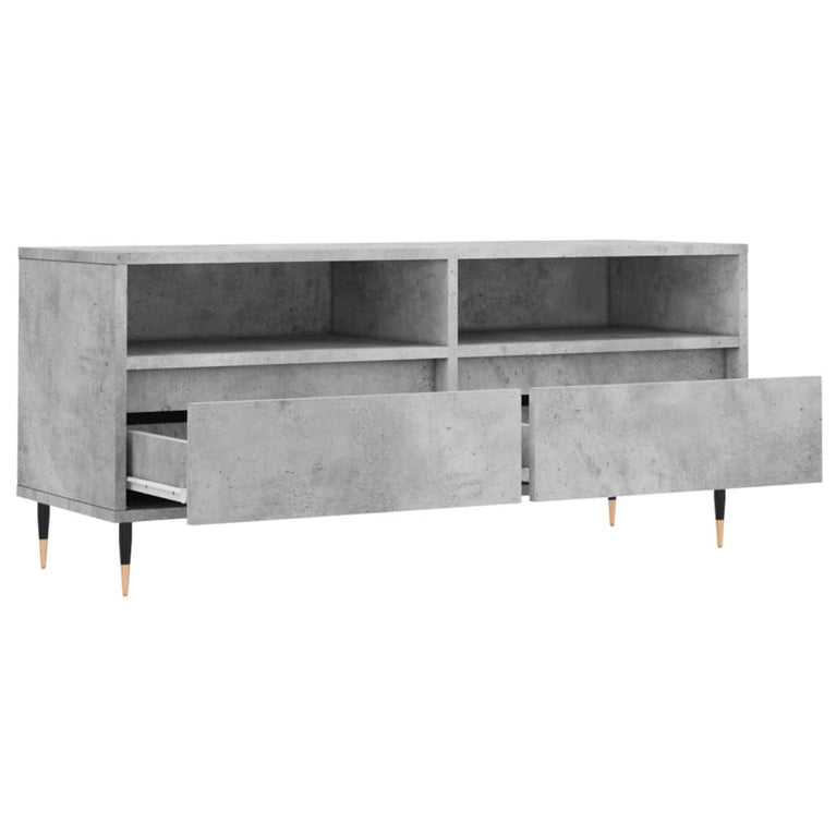Tv-meubel 100x34,5x44,5 cm bewerkt hout betongrijs MeubelReus