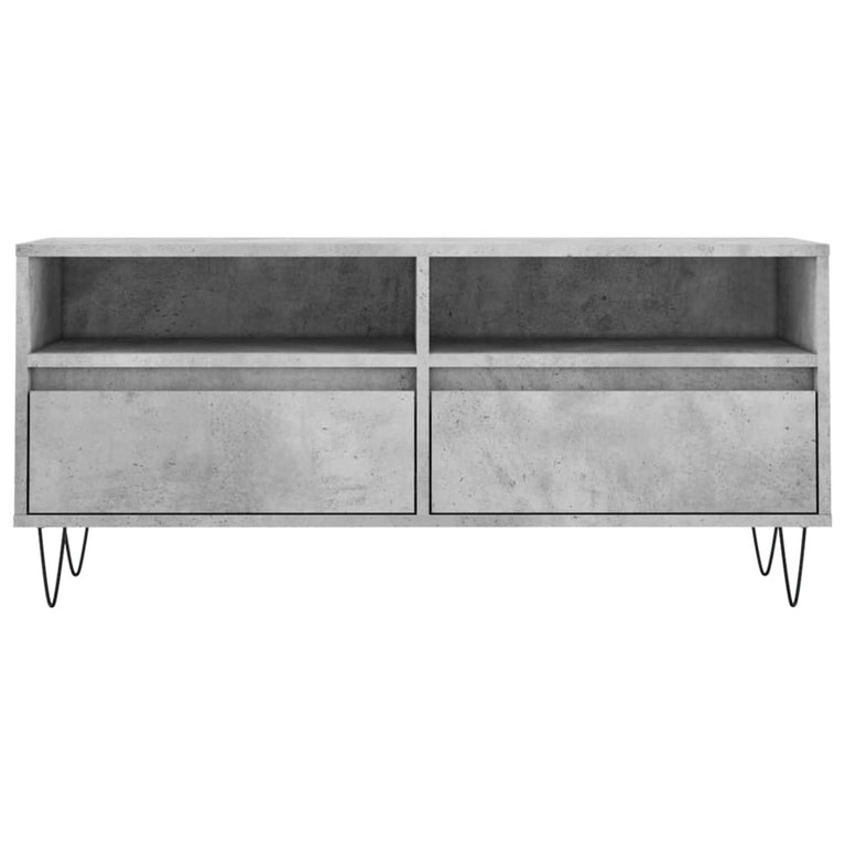 Tv-meubel 100x34,5x44,5 cm bewerkt hout betongrijs MeubelReus