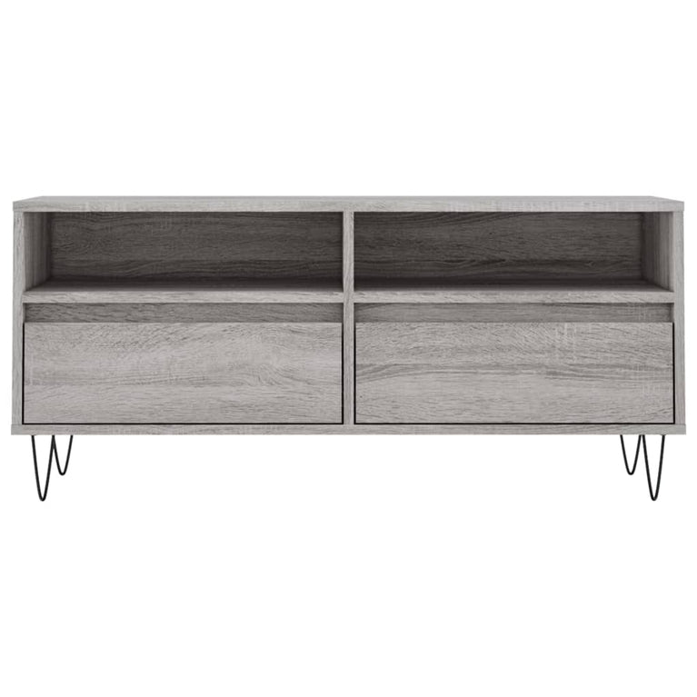 Tv-meubel 100x34,5x44,5 cm bewerkt hout grijs sonoma eikenkleur MeubelReus