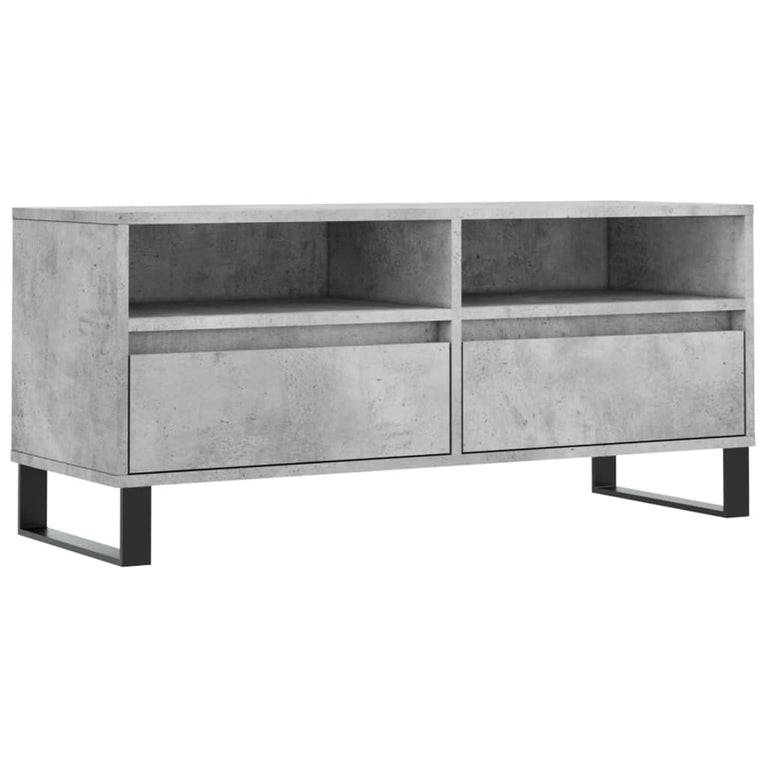 Tv-meubel 100x34,5x44,5 cm bewerkt hout betongrijs MeubelReus