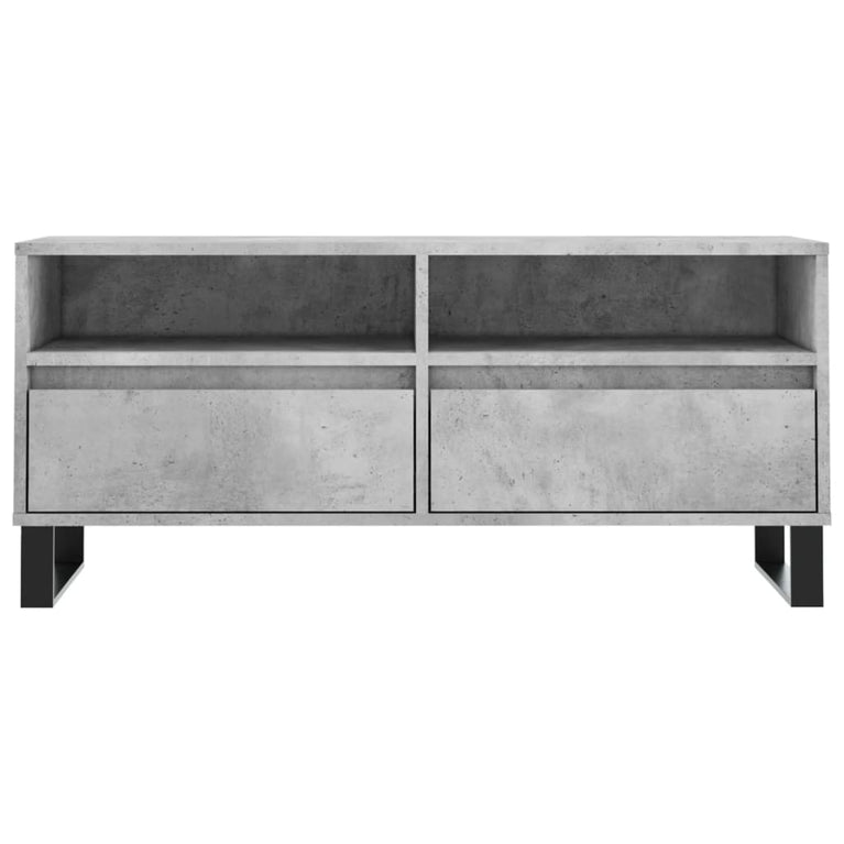 Tv-meubel 100x34,5x44,5 cm bewerkt hout betongrijs MeubelReus