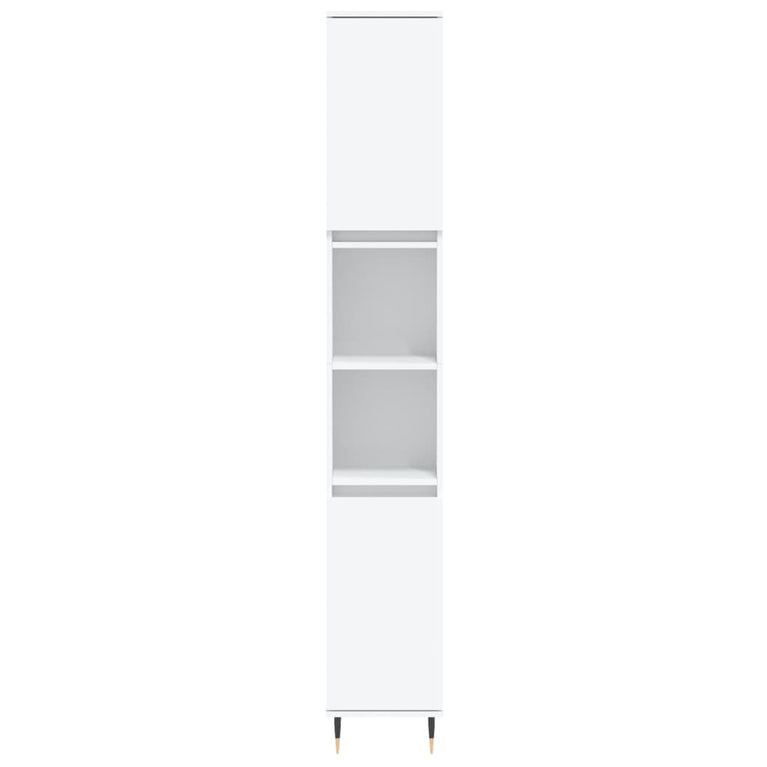 Badkamerkast 30x30x190 cm bewerkt hout wit MeubelReus