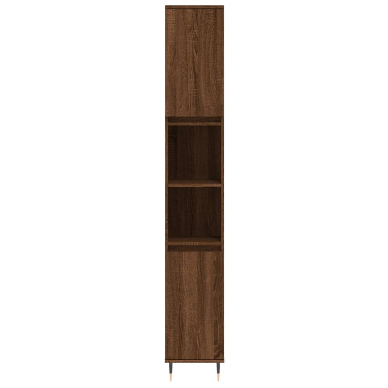 Badkamerkast 30x30x190 cm bewerkt hout bruin eikenkleur MeubelReus