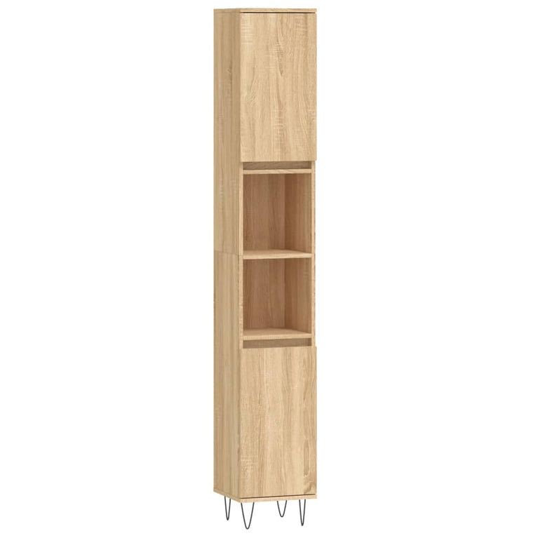 Badkamerkast 30x30x190 cm bewerkt hout sonoma eikenkleurig MeubelReus