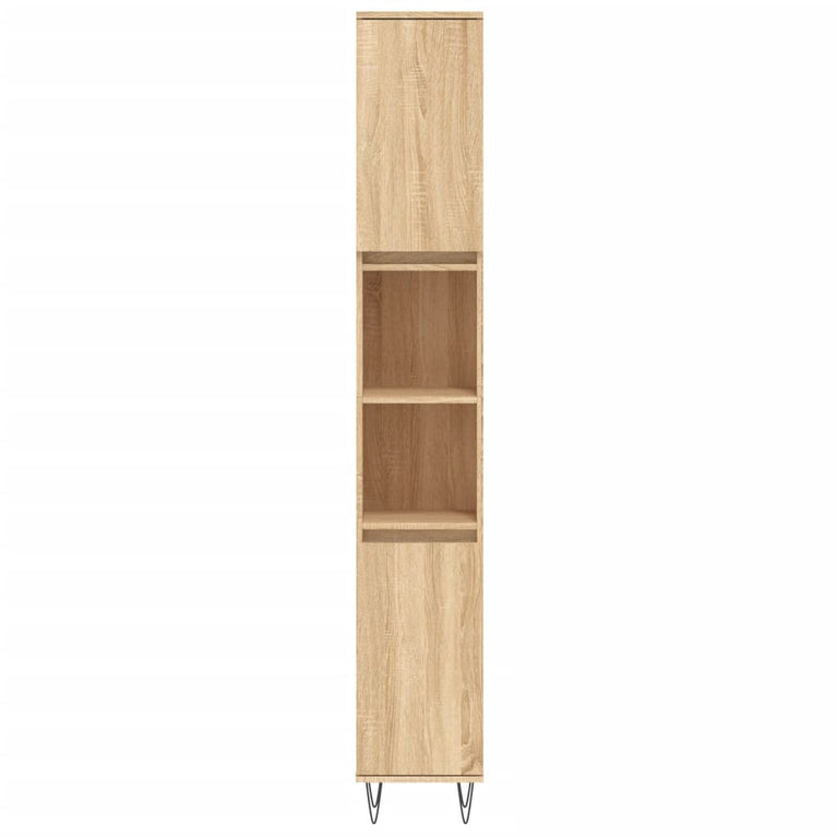 Badkamerkast 30x30x190 cm bewerkt hout sonoma eikenkleurig MeubelReus