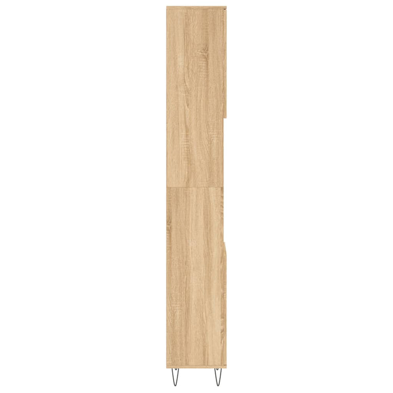 Badkamerkast 30x30x190 cm bewerkt hout sonoma eikenkleurig MeubelReus
