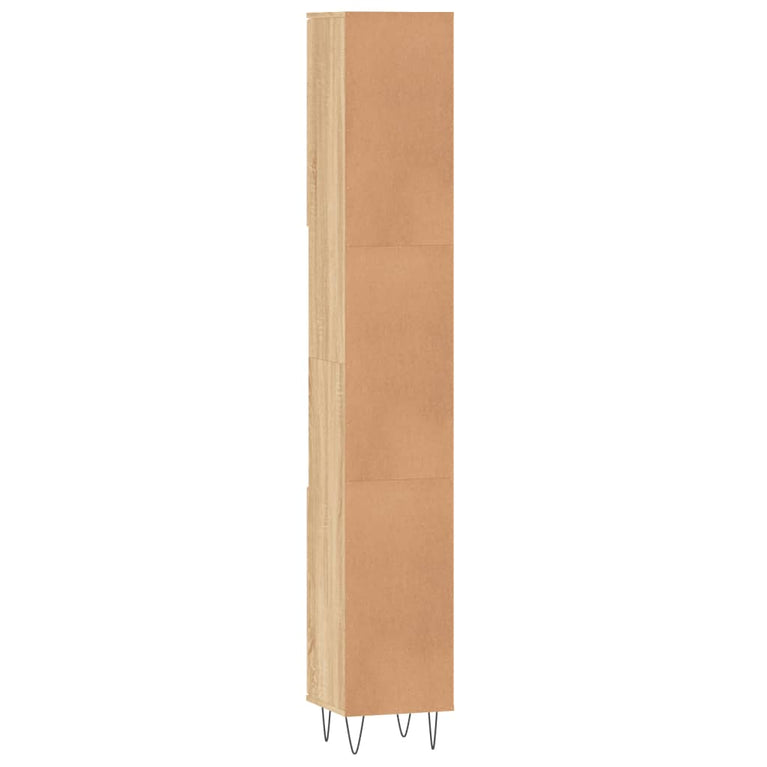 Badkamerkast 30x30x190 cm bewerkt hout sonoma eikenkleurig MeubelReus