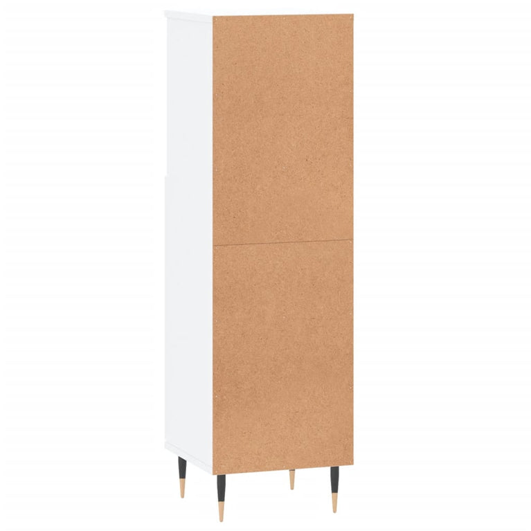 Badkamerkast 30x30x100 cm bewerkt hout wit MeubelReus