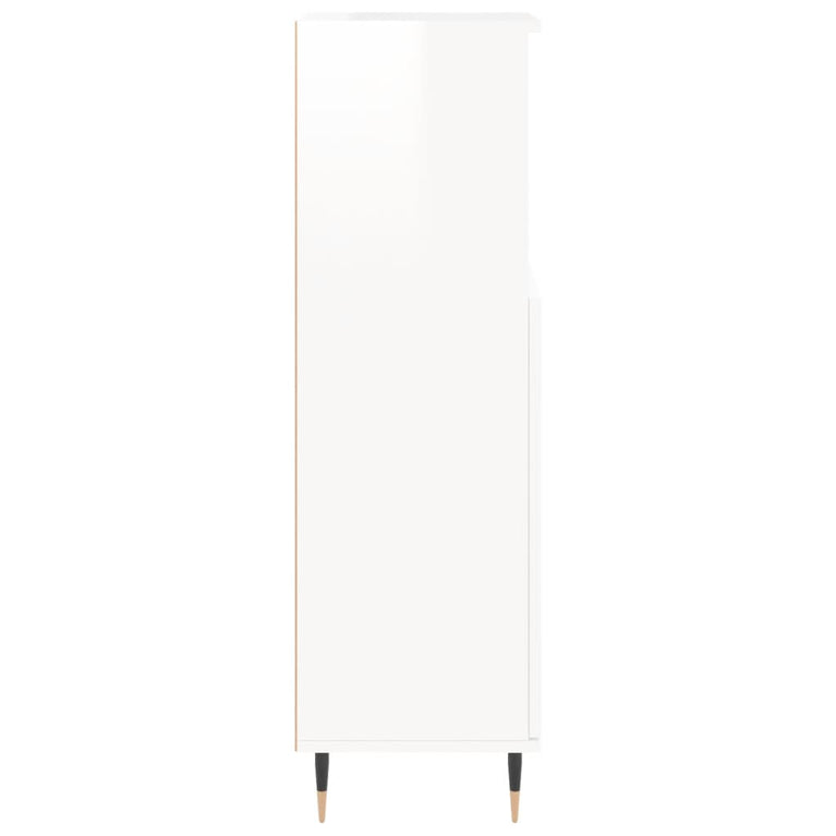 Badkamerkast 30x30x100 cm bewerkt hout hoogglans wit MeubelReus