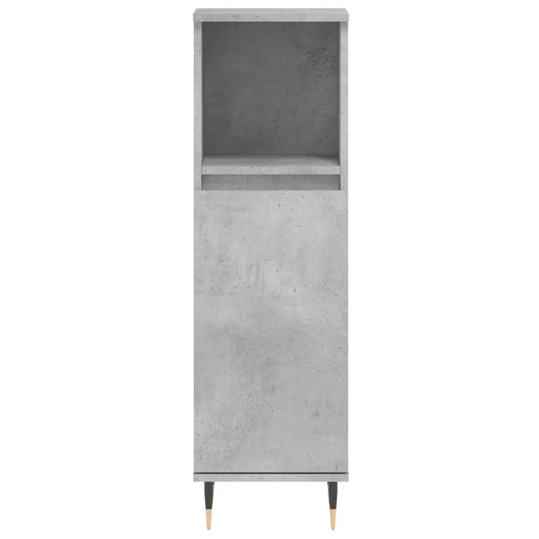 Badkamerkast 30x30x100 cm bewerkt hout betongrijs MeubelReus