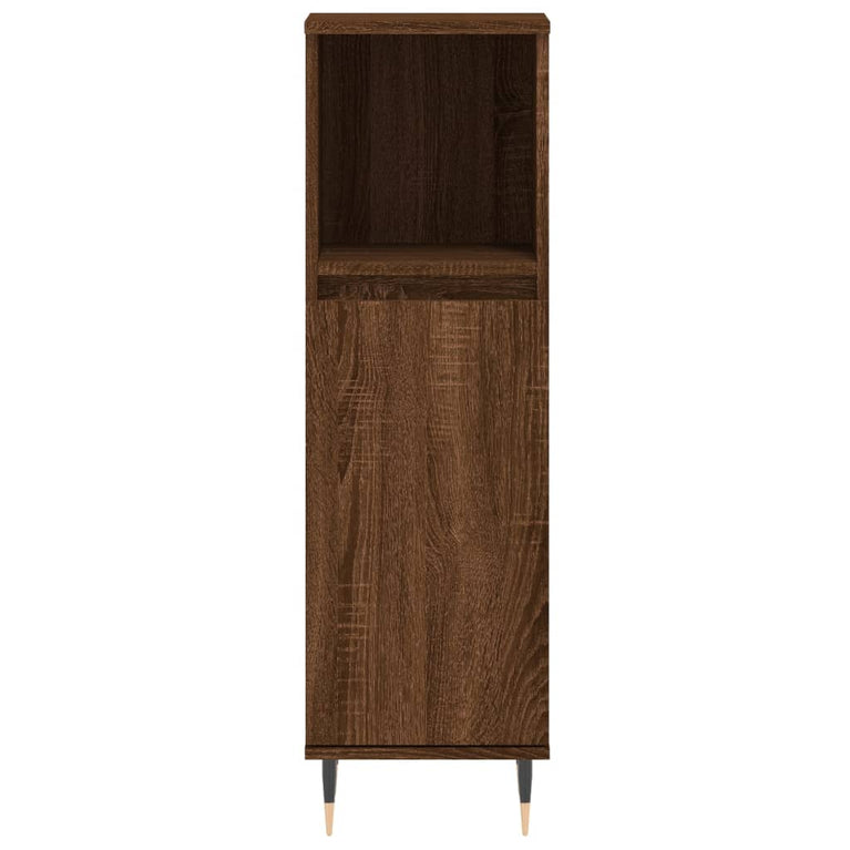 Badkamerkast 30x30x100 cm bewerkt hout bruin eikenkleur MeubelReus