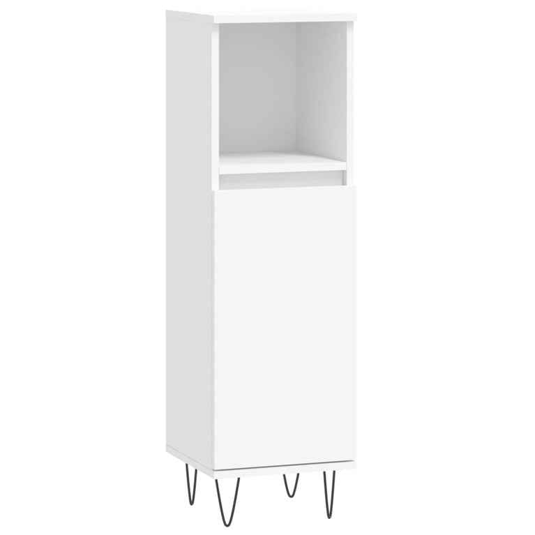 Badkamerkast 30x30x100 cm bewerkt hout wit MeubelReus