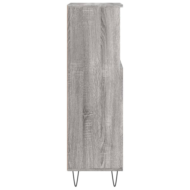 Badkamerkast 30x30x100 cm bewerkt hout grijs sonoma eikenkleur MeubelReus