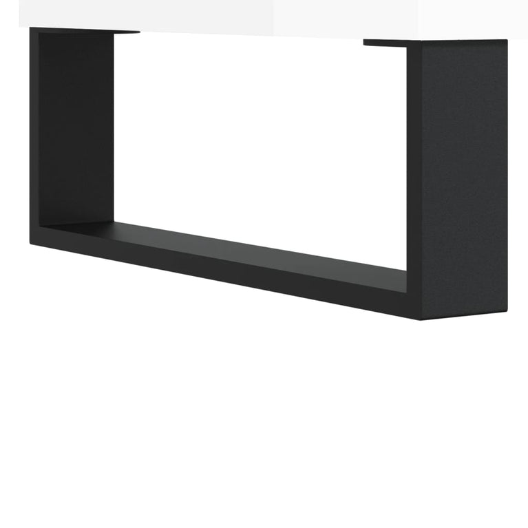 Badkamerkast 30x30x100 cm bewerkt hout hoogglans wit MeubelReus