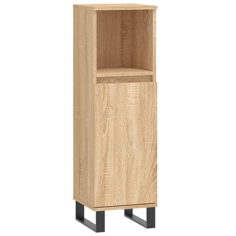 Badkamerkast 30x30x100 cm bewerkt hout sonoma eikenkleurig MeubelReus